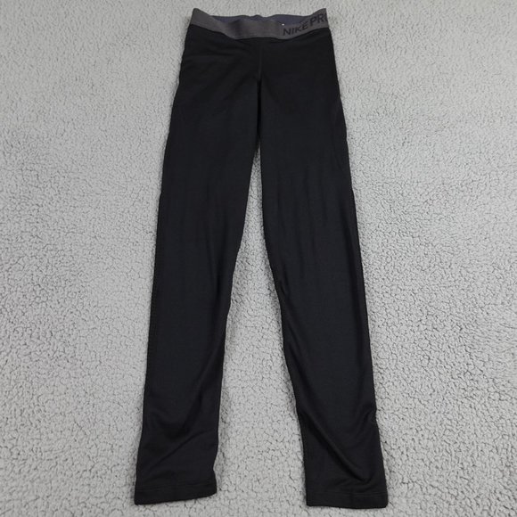 Nike Pants - NIKE Pro Dri Fit Compression Leggings Womens Small Black Spell Out Run Training